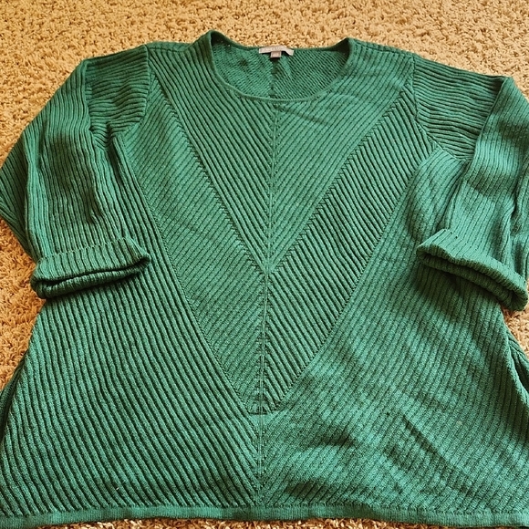 Jessica London Sweaters - Jessica London Teal Ribbed Women's Sweater